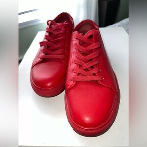 Kenneth Cole New York Red Leather Low-Top Sneakers